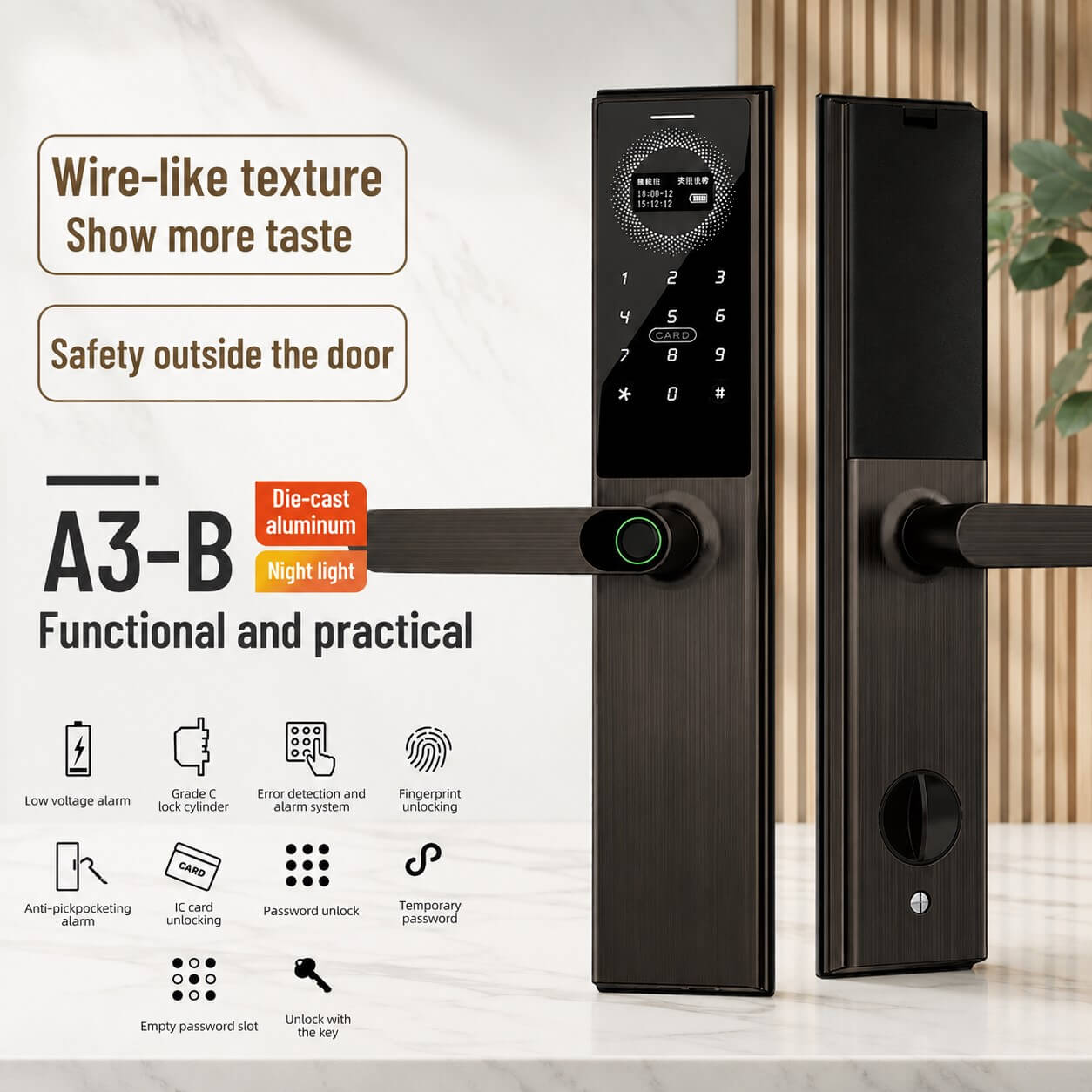 Sharp A3-B smart lock with multiple unlocking methods