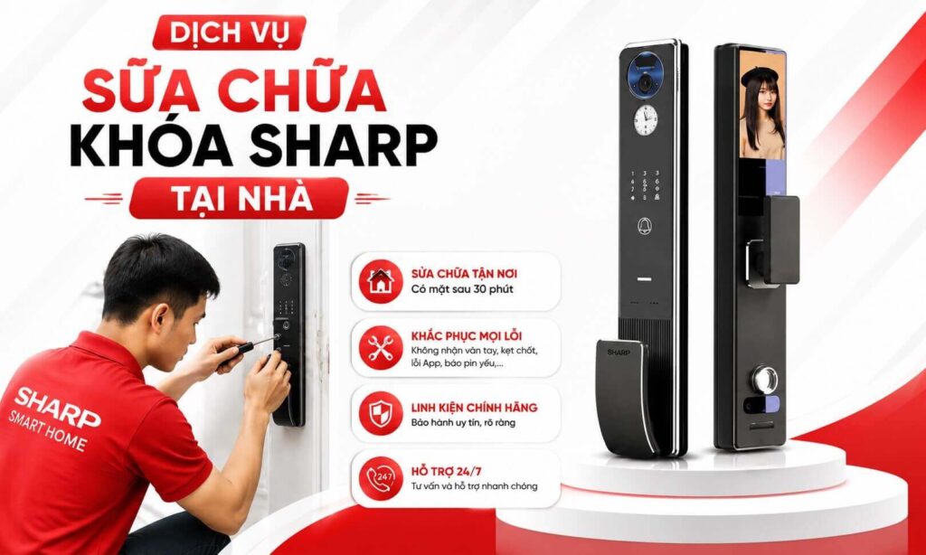 Dịch vụ sửa chữa khóa Sharp nhanh chóng tại nhà, có mặt sau 30 phút
