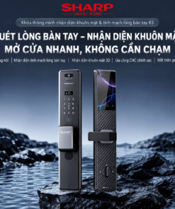 Khóa Sharp R3 FV nhận diện khuôn mặt và tĩnh mạch lòng bàn tay